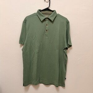 Lands' End Men's Short-Sleeve Texture Polo in Sage Green